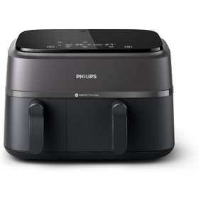 Resim Philips Çift Sepetli Airfryer 3000 Serisi - 2750w, 9l Kapasite, Siyah - Na350/09 
