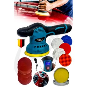 Resim Lieber German BL Motor 2x Akülü 6 Kademe Devirli Orbital Pasta Cila Parlatma Polisaj Makinesi 