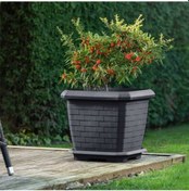 Resim Serinova Hk03 Hisar 25,5 Litre Kare Saksı Antrasit 