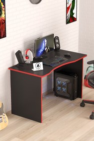 Resim Arvessohome Oyuncu Masası Gamer Model Çalışma Masası Siyah-Kırmızı Model 