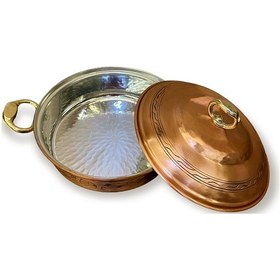 Resim İşlemeli Bakır Karnıyarık Tencere No:1 Bakır - Siyah 