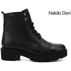 Resim Gönderi(R) Gönderi R Siyah Floter Fermuarlı Kauçuk Taban Hakiki Deri Postal Bot Siyah Floter 