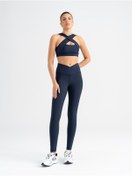 Resim lismina Lacivert Çapraz Bel Tasarımlı Spor Tayt 