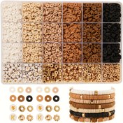 Resim 2000 Bohemian Moda Polimer Kil Boncuk Seti, 24 Harf Aralayıcı Stili - DIY Bileklik ve Kolye Yapımı İçin Mükemmel, Saklama Kutusu Dahil, Takı Yapım Seti | Dekoratif Aralayıcılar | Boncuk Organizatörü 