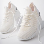 Resim Muggo TYRA Garantili Kadın Ortopedik Yüksek Taban Günlük Bağcıklı Triko Sneaker Spor Ayakkabı 