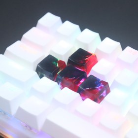 Resim Rekey Red Shadow Wasd Mekanik Klavye Uyumlu Tuş Seti - Keycap Set - Artisan Keycaps 