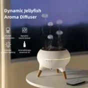 Resim 2025 Lüks Masaüstü Ultrasonik Aroma Difüzörü, Jöle Balığı Işık Gösterisi ile - Taşınabilir Nemlendirici, Dinamik Ses ve Renkli Gradyan Aydınlatma, Ev ve Ofis için İdeal, 300ml/saat Nemlendirme, 10-20 Kaplama, Avrupa Standart Fiş, 230V, 1L Kapasite, Ofis Nemlendirici | Modern Estetik | Ultrasonik Teknoloji, Ev Nemlendirici 