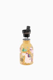 Resim Kids Bottle Farm Friends Pipetli Paslanmaz Çelik Çocuk Su Matarası 250 ml 