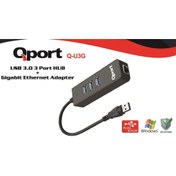 Resim QPORT 3 PORT USB 3.0 ÇOKLAYICI & GIGABIT ETHERNET ADAPTOR Q-U3G 