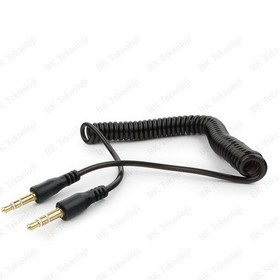 Resim 3.5Mm Stereo Spiral Tasarım Araç Içi Aux Ses Aktarım Kablosu 