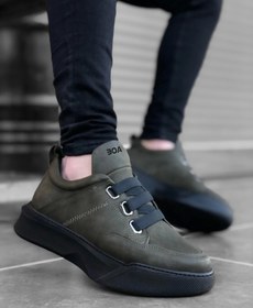 Resim BA0160 Bantlı Erkek Yüksek Taban Haki Spor Ayakkabı 