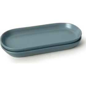 Resim Keramika Nordic Kayık Tabak Yeşil / Gri 16 cm 3 Adet 