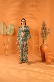 Resim ELAF White Botanical Uzun Kimono Pareo - Ma Lumière Collection 
