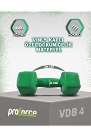 Resim Proforce VDB Dışı Vinil Kaplı İçi Çelik Döküm Yeşil Ağırlık Dambıl 4 KG - 1 Adet 