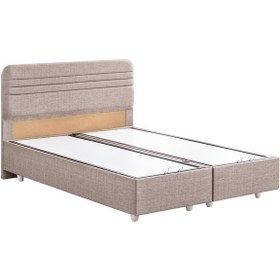 Resim Mila İkili Set, Mila Çift Kişilik Baza Başlık Seti - Açık Kahve 180 x 200 