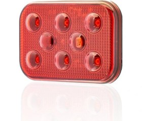 Resim Sanel 24V Universal Kare 6 Led Dış Makan Uyumlu Kırımızı SBD24R6 
