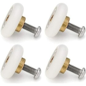 Resim Duş Kapısı Silindirleri 4'lü Naylon Bakır Sürgülü Banyo Camı B 