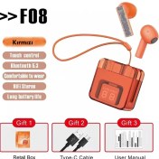 Resim Nrtmsa Karler Bass F08 Dijital Şarj Göstergeli Tws Bluetooth Kulaklık - Kırmızı 