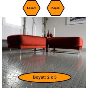 Resim Gri Paralı Muşamba , Zemin Örtüsü, Kaymaz Özellikli Zemin Paspası, 2x5 Metre 