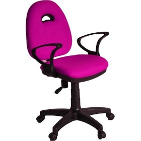 Resim Türksit Kozmo Yönetici Çalışma Koltuğu Plastik Ayak Pembe Pembe 