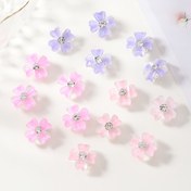 Resim 5'li/15'li Sevimli Masal Çiçek Saç Tokaları - Parlak Taşlı Merkez, Pastel Pembe & Lavanta Renkli Kadınlar İçin Saç Aksesuarları, Örgü ve Topuzlar için Güvenli Klipsler, Çiçekli Saç Süsleri, Örgü Geliştirici Parçalar 