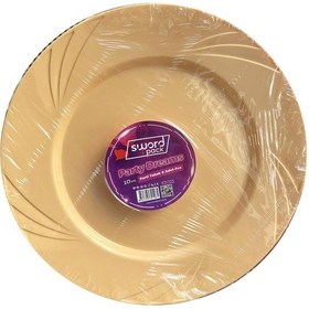 Resim Kullan At Parti Davet Sunum Servis Plastik Sert Mika Tabak - 26 Cm. - Krem - 6 Adetlik Paket 