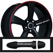 Resim Genel Markalar Skoda Rapid İçin Uyumlu Aksesuar Oto Kapı Kolu/Jant Sticker 10 Adet 10*1,5 Cm 