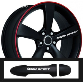 Resim Genel Markalar Skoda Rapid İçin Uyumlu Aksesuar Oto Kapı Kolu/Jant Sticker 10 Adet 10*1,5 Cm 