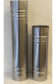 Resim RENUZU Pelet Soba Borusu Yükseklik 35 cm Çap 10,5 cm Paslanmaz Krom 304 Kalite 