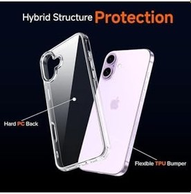 Resim m.tk moveteck iPhone 17 ile Uyumlu Kılıf, Kamera Korumalı Yumuşak Silikon, Şeffaf + Ekran Koruyucu Cam 2'li Set 