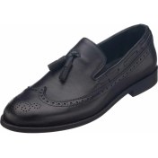 Resim Costo Shoes NV1930 Siyah Deri Püsküllü Analin Neolit Taban Üst Kalite Deri Büyük Numara Erkek Ayakkabı 