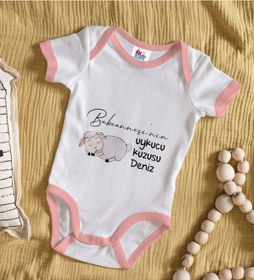 Resim Bk Kids Kişiye Özel Pembe Bebek Body Zıbın - Model 90 Çok Renkli 