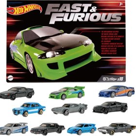 Resim Hot Wheels Fast And Furious 10'lu Paket Erkek Çocuklar İçin 1:64 Ölçekli Oyuncak Arabalar 