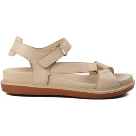 Resim Venüs Bej İçi Dışı Hakiki Deri Kadın Sandalet Bej 