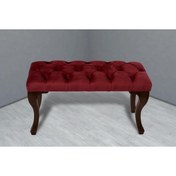 Resim Gazzini Furniture Gazzini Classic Chester Model Kapitoneli Puf, Ceviz 