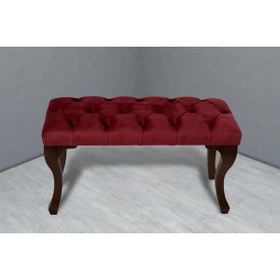 Resim Gazzini Furniture Gazzini Classic Chester Model Kapitoneli Puf, Ceviz 