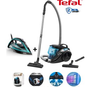 Resim Tefal 750W Hepa Filtreli Compact Power™ Toz Torbasız Elektrikli Süpürge - Güçlü Emiş Gücü + Tefal FV9844 3200W Ütü 