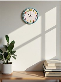 Resim Mcg 36 Cm Turkuaz Çocuk Odası Duvar Saati Çok Renkli 
