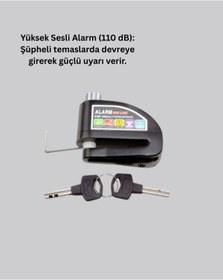 Resim shopwave KRM Su Geçirmez Alarm Disk Kilidi Motosiklet Scooter Bisiklet Güvenlik KRM 