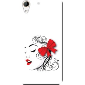 Resim Ceppare Htc Desire 728 Kılıf Desen Baskılı Silikon Kapak Kurdeleli Kız Face STK:560 