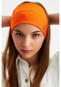 Resim Kadın Pamuklu Kaşkorse, Kaymaz, Terletmez, Ultra Hafif, Spor Saç Bandı Bandana - Tek Ebat / Turuncu Turuncu 
