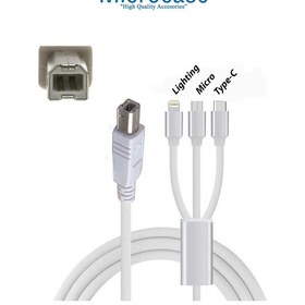 Resim 3in1 Lighting-Type-C-Micro USB Yazıcı Kablosu AL3192 