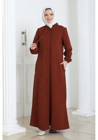 Resim Şönil Kumaş Kışlık Comfort Ferace - Kiremit / F0506 Kiremit 