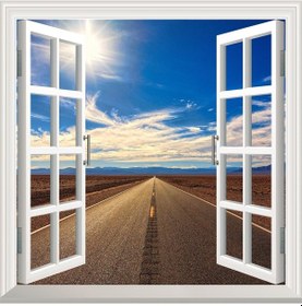 Resim Pencere Poster Duvar Kağıdı Yol Yapışkanlı Sticker 