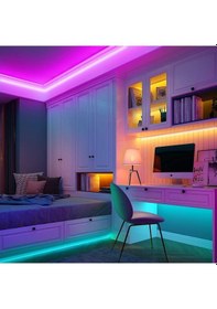 Resim EvimLed Bluetooth Özellikli Sese ve Müziğe Duyarlı RGB İç Mekan Şerit Led 10 M 