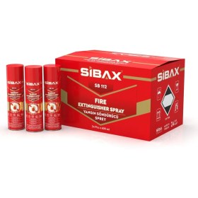 Resim Sibax Yangın Söndürücü 600 ml Küçük Çaplı Yangınlar İçin Kolay Taşınabilir Güvenli Formül 