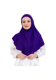 Resim Modish Group Hazır Türban & Başörtü Viskon Bone Setli Rahat Tesettür Şal İslami Giyim - Krem Mor 