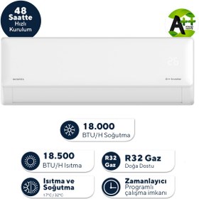 Resim KUMTEL Hinoki KMSAC-18 18.000 Btu A++ Inverter Duvar Tipi Split Klima (Montaj Dahil) 