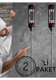 Resim 2 Adet Siyah Renk Dijital Gıda Yemek Termometresi Yemek Isı Ölçer - Termometreler - 2 Yıl 