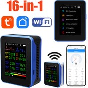 Resim Tuya WiFi 16-in-1 Hava Kalite Monitörü, Taşınabilir Hava Kalite Monitörü, Akıllı Hava Korumacısı APP ile, Sıcaklık ve Nem AQI PM2.5 CO2 PM0.3 PM1.0 PM10 CO TVOC HCHO Dedektörü, USB Güçlü, Tuya WiFi Kontrol, Ev/Ofis/Araç için Uygun, Noel Hediyesi, Hava Kalite Monitörü, Hava Kalite Sensörü, Hava Kalite Dedektörü 